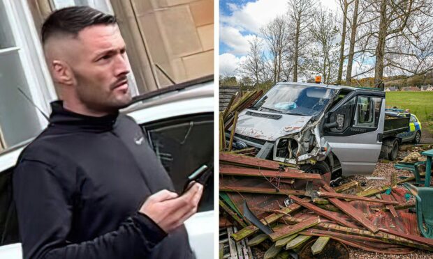 Stuart Nowrie destroyed the garden at the end of the police chase.