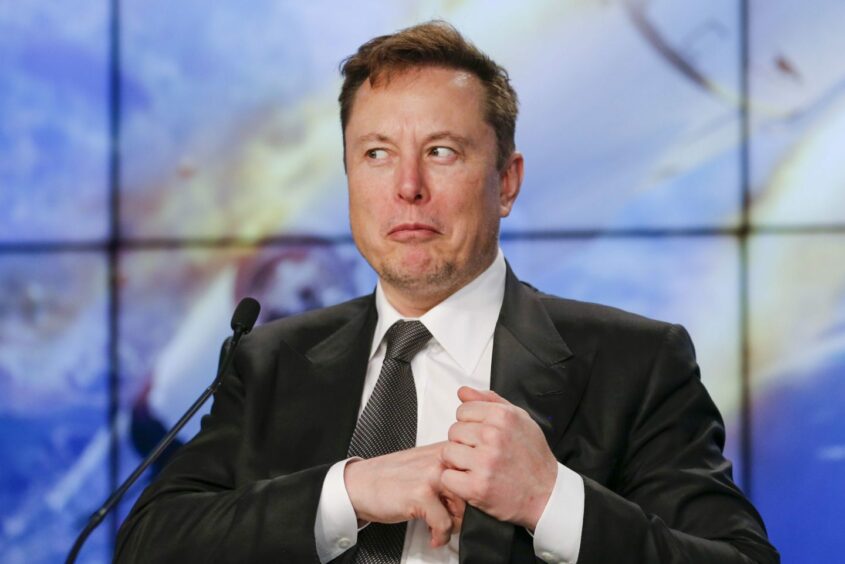 Photo shows Elon Musk pulling a face.