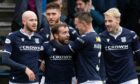 Dundee celebrate Paul McMullan's opener against Ayr