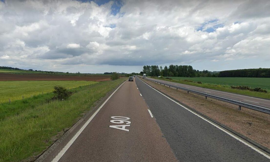 Two people rescued after car and tractor crash on A90 near Brechin