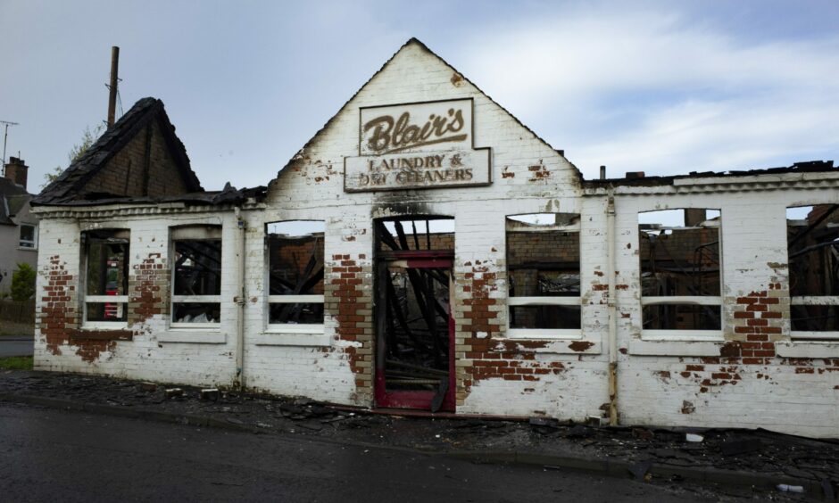 The Blairgowrie laundry after the fire. 