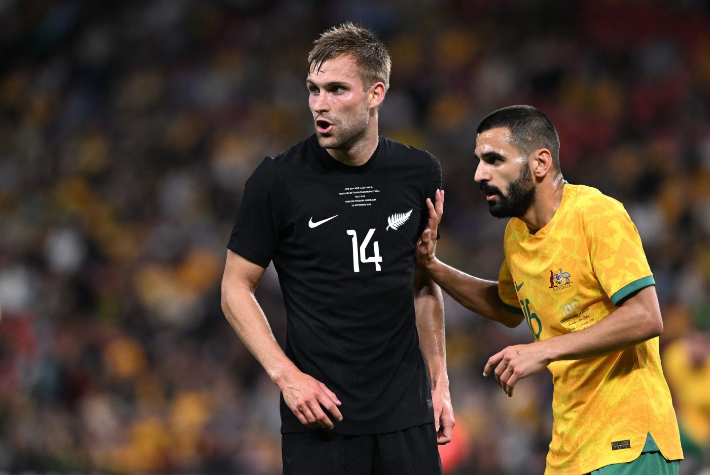 Behich pictured for Australia against New Zealand in their friendly last month. Image: Shutterstock