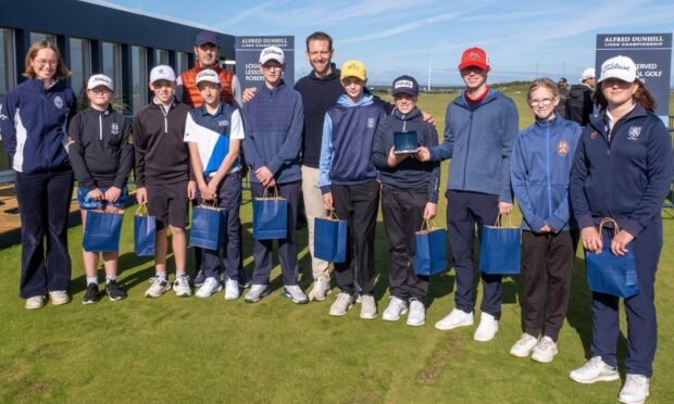 Craig McGinlay and the junior winners at the Dunhill Links.