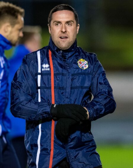 photo shows Mark Fotheringham on the touchline in his time as assistant manager at Cowdenbeath.
