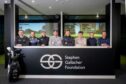 Stephen Gallacher (far lef) was supported at the launch of his new centre of excellence by a host of leading Scottish tour pros.