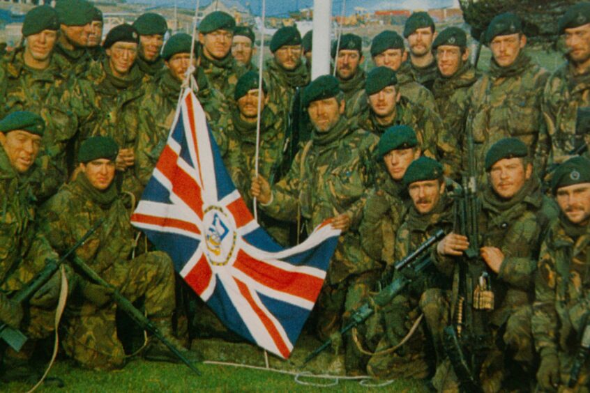 Falklands Island flag-raising ceremony