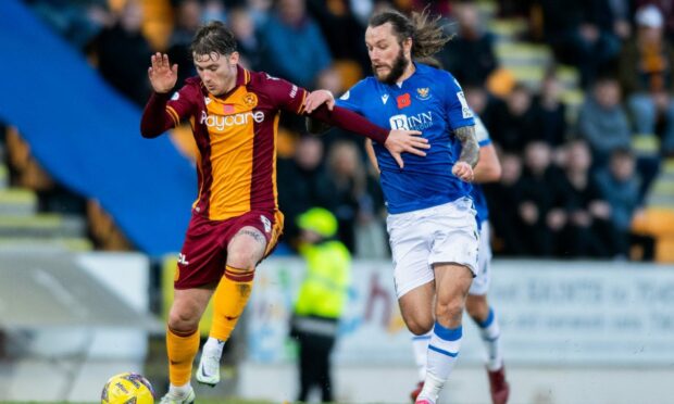 Stevie May in action. Image: SNS.