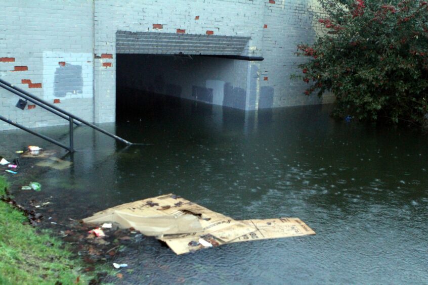 Flooding at the underpass in 2016.