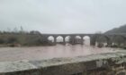 The River North Esk burst its banks at St Cyrus Bridge. Image: Claire Wilkie