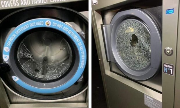 The smashed washing machines at Fairfield Community Food Larder. Image: Fairfield Community Food Larder.