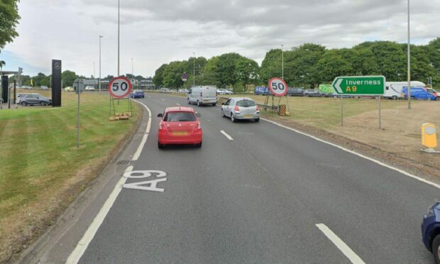 50mph signs were put up on the A9 north of Inveralmond during the summer. Image: Google Street View.