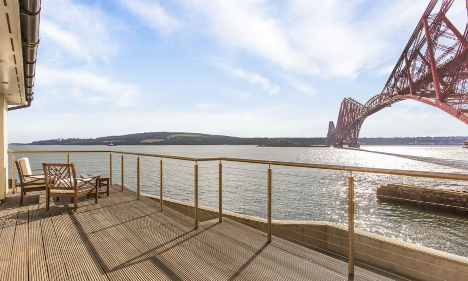 The Fife property features a stunning view of the River Forth and Forth Bridge. Image: Thorntons Property Services