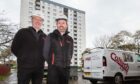 Fraser and Andrew Renwick from Caltech Lifts at Dundee's Tulloch Court.