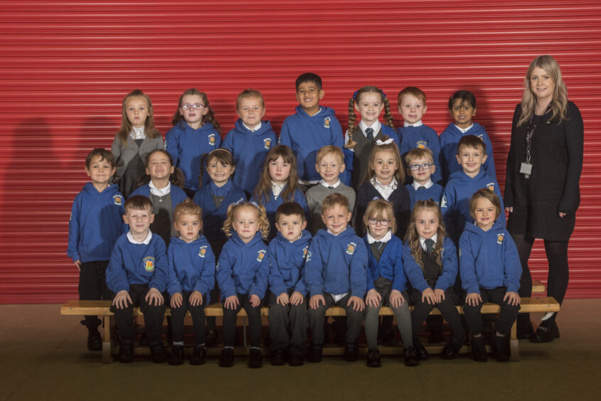 Claypotts Castle Primary School, P1A with Mrs Butler.