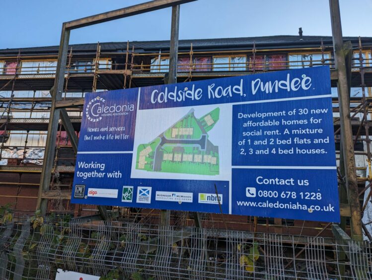 The Coldside Road construction site which will offer affordable housing and social rent in Dundee.