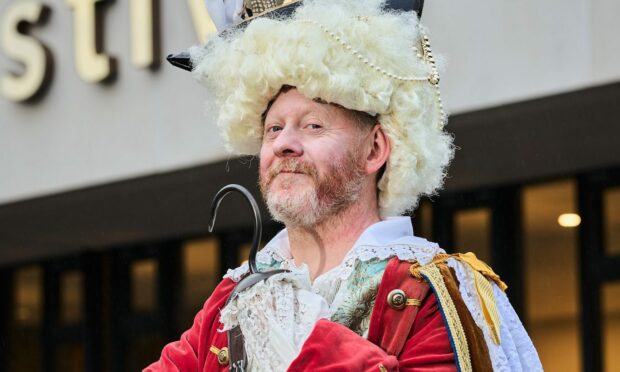 Colin McCredie as Captain Hook in Peter Pan and Wendy at Pitlochry.