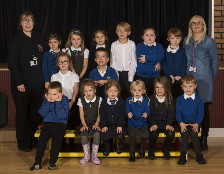 Coupar Angus Primary School, with Mrs Hanlin and Miss McBeath.
