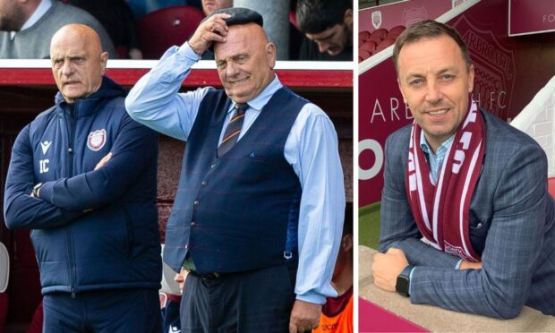 Arbroath management duo of Ian and Dick Campbell will run the rule over transfer suggestions from head of recruitment Barry Sellars (right). Image: SNS/Arbroath