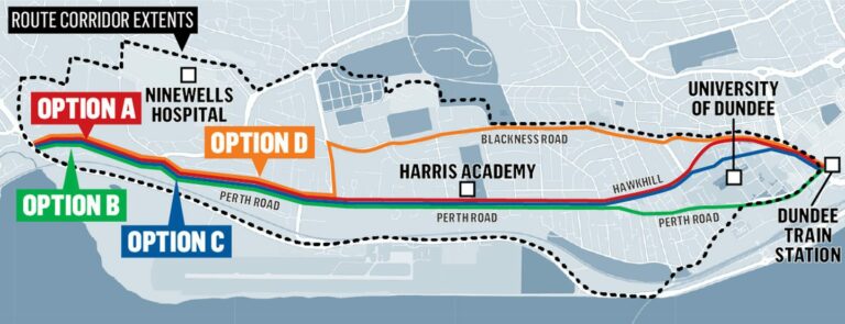 Dundee cycle routes Our maps show - Dundee Active Freeways Perth Road 1s2x8jrlt 768x295 