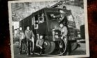 Some of the RAF firefighting team pictured in Dundee in November 1977 at their temporary HQ in Dundee's Parker Street. Image: DC Thomson.