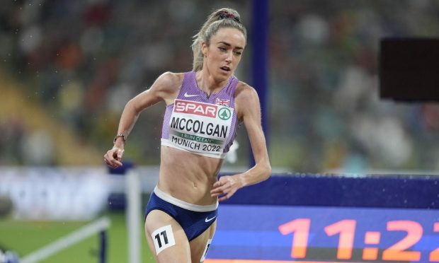 Eilish McColgan, of Great Britain, runs to win the bronze medal in the Women's 5000 at the European Championships in Munich. Image: AP