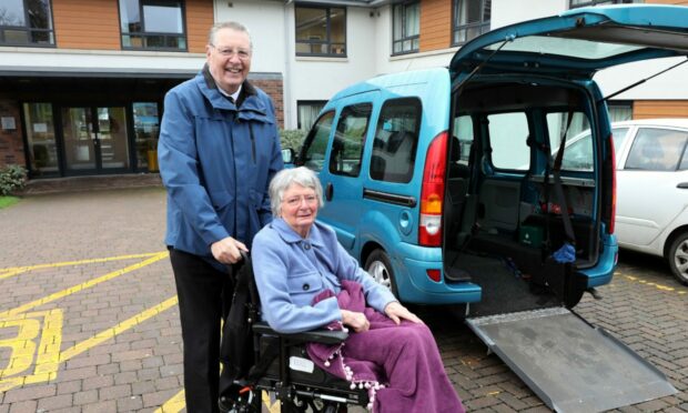 Jack Reilly had to fund his own wheelchair accessible vehicle to take wife Joan on trips out of her care home. Image: Gareth Jennings/DC Thomson