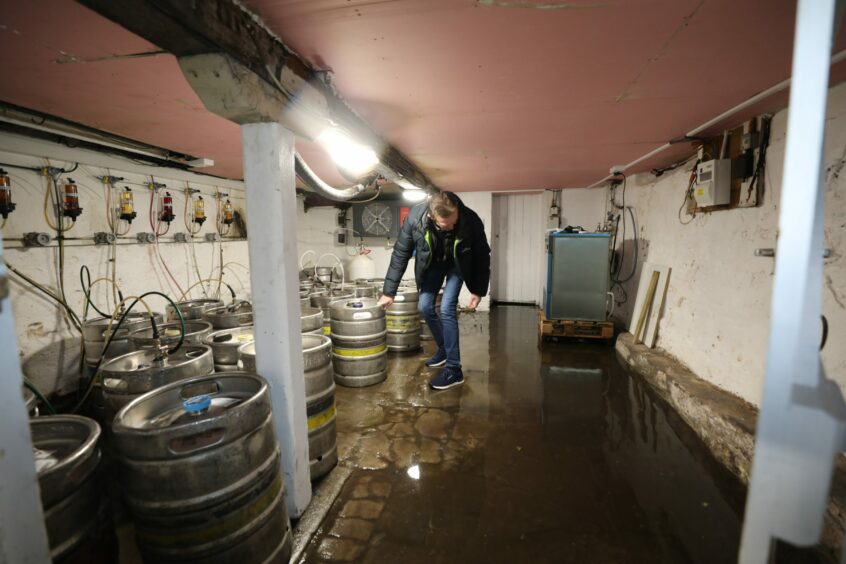 The flooded cellar at the Occidental