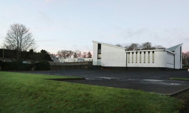 Ss Leonard and Fergus Church has closed its car park to the public. Image: Gareth Jennings/DC Thomson.