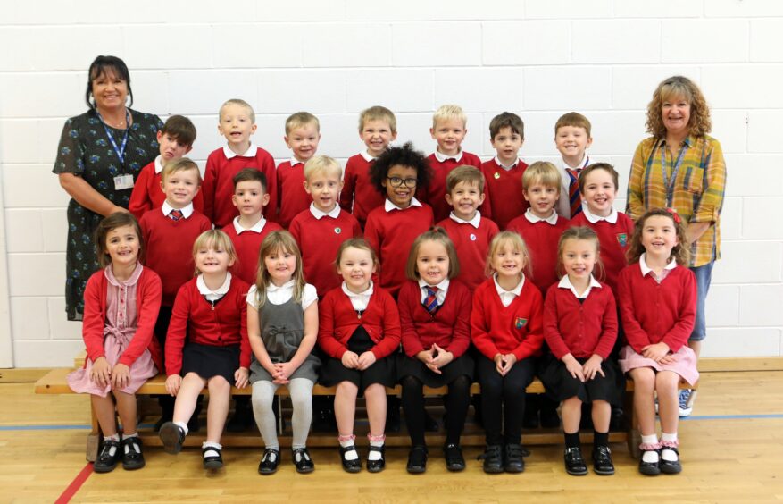 Burnside Primary, P1B with Miss Guthrie and Mrs Dow.