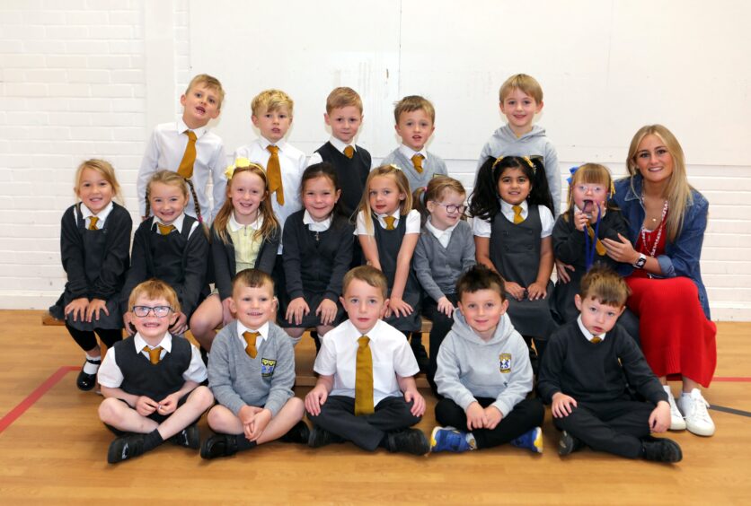 Grange Primary, P1B with Miss Hutchison.