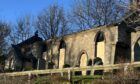 A question mark hangs over the future of fire-ravaged Lundie Church. Image: Graham Brown/DC Thomson