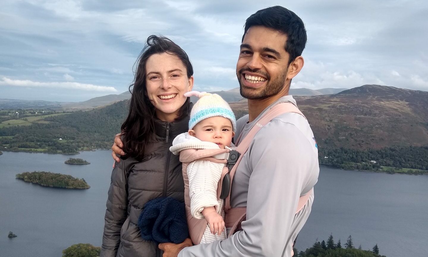 Madi and Aman, with their daughter Alina. 