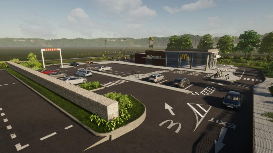 How the McDonalds drive-thru on the Fife stretch of the M90 would look.
