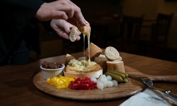 The baked camembert at Balbirnie House Hotel - a cheese lovers dream. The Balbirnie royale burger. Image: Kim Cessford/DC Thomson.