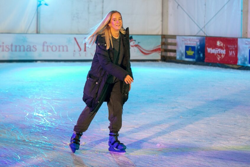 Enjoying some skating on the ice rink. Image: Kim Cessford/DC Thomson