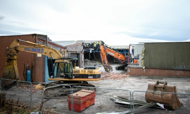 Demolition of former Levi's factory. Image: Kim Cessford/DC Thomson.