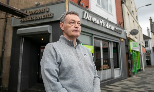 Gary Dawson outside his business. His brother Stanley says footfall has fallen. Image: Kim Cessford / DC Thomson.
