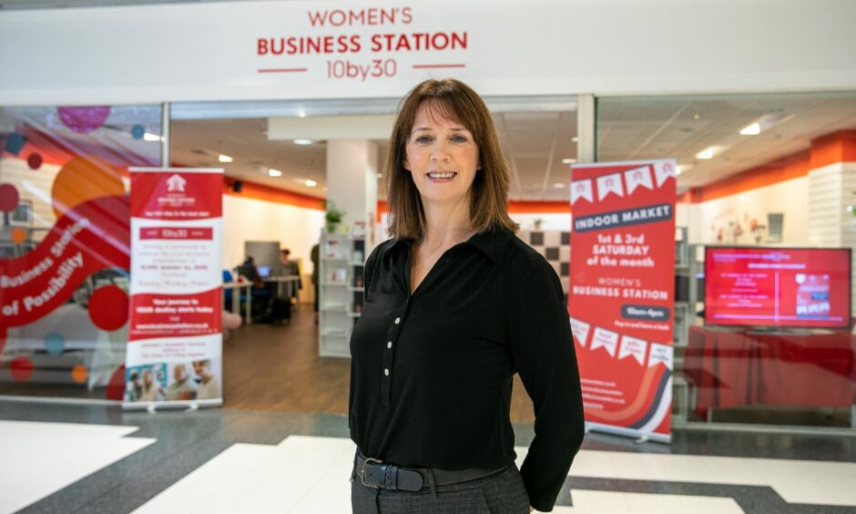 photo shows Women's Business Station chief executive Angie De Vos outside the premises in the Wellgate centre, Dundee.