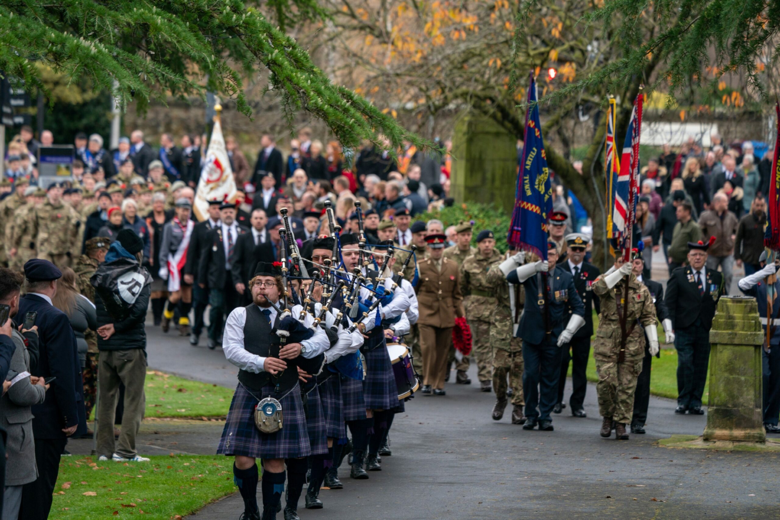 Kirkcaldy, Fife, remembrance day event in 2021
