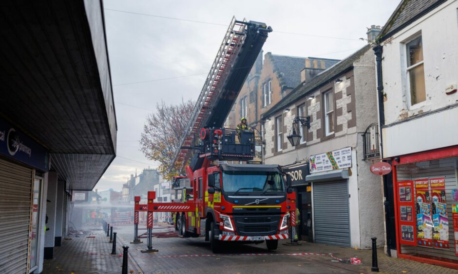 The scene hours after the Leven High Street fire