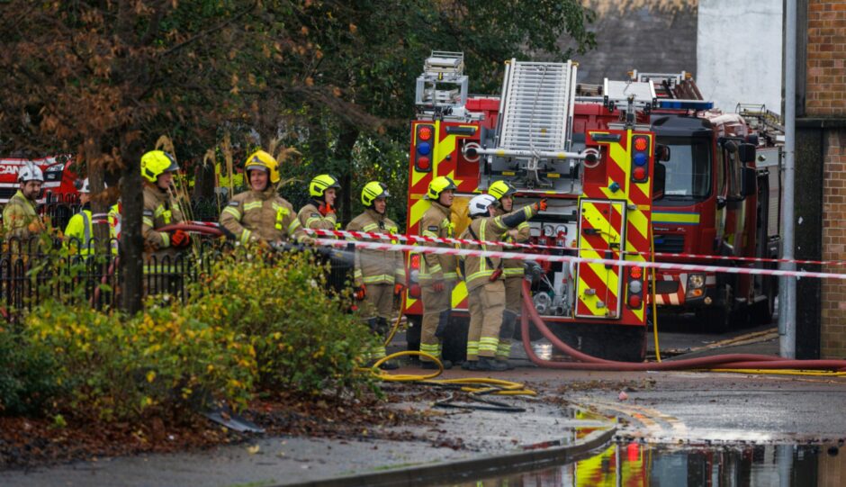 Firefighters at a blaze in Leven last year. 