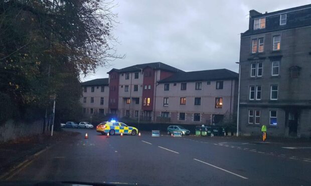 Police on Lochee Road.