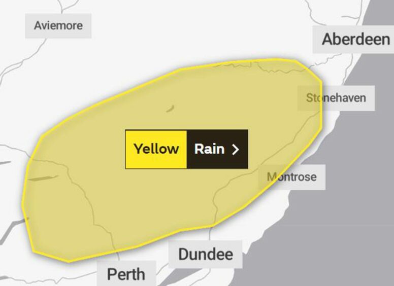 Map showing the yellow warning. Image: Met Office