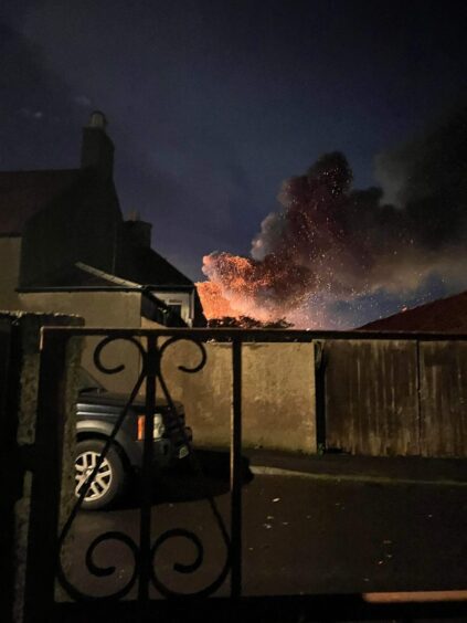 Large plumes of smoke were visible across Leven