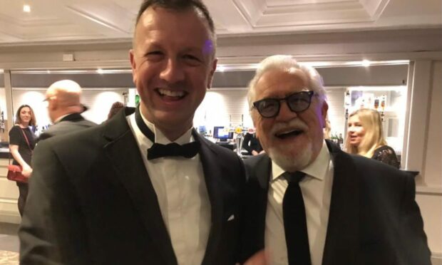 Neil Forsyth with Brian Cox at the Bafta Scotland Awards. Image: Neil Forsyth/Twitter.