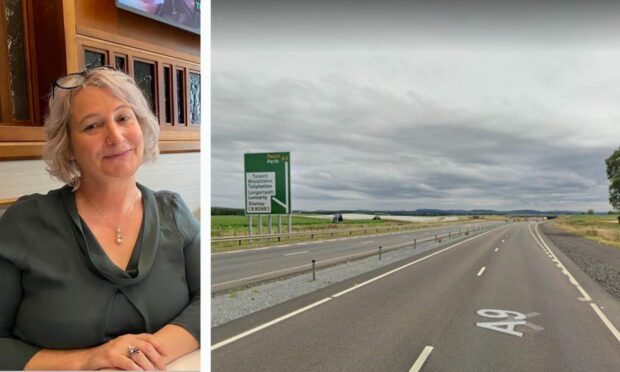 Claire Wilson died on the A9 in Perthshire. Image: Police Scotland/Google Maps