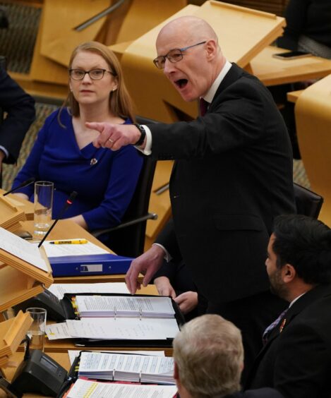 Deputy First Minister John Swinney in the Scottish Parliament.