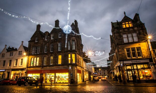 Christmas Lights on Market Street, St Andrews. Image: Steve MacDougall/DC Thomson.
