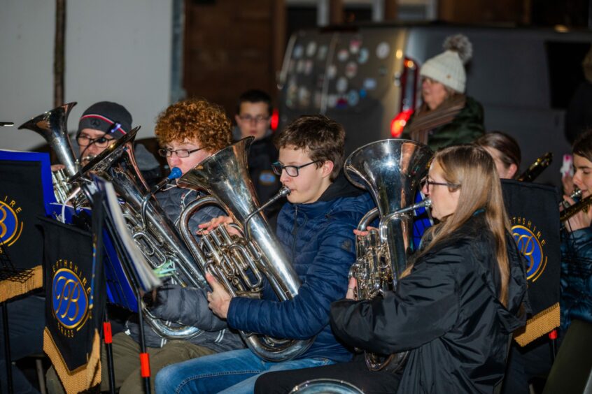 Perthshire Brass perform at the Market Square. Image: Steve MacDougall/DC Thomson.