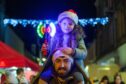 Joe Learmonth and daughter Amara, 4,  from Arbroath at the Kirk Square event.  Image: Steve MacDougall/DC Thomson